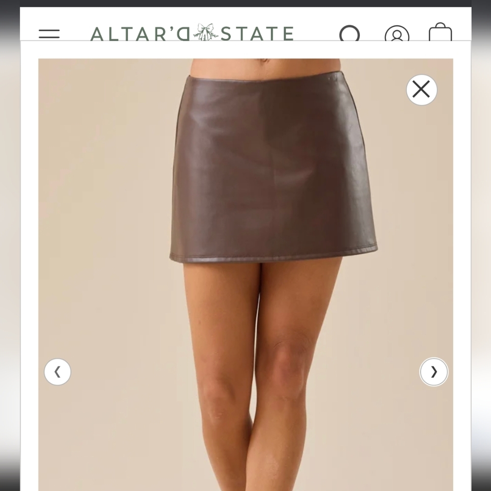 Altar'd State Holland Leather Mini Skirt - Small NWT